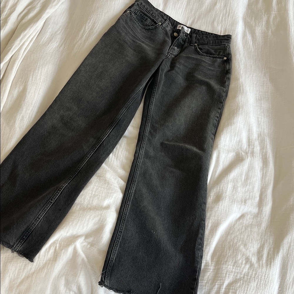 Faded black low waist baggy jean
